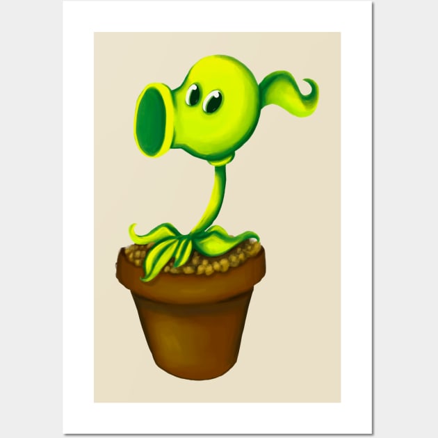 plants vs zombies: peashooter Wall Art by B A3x